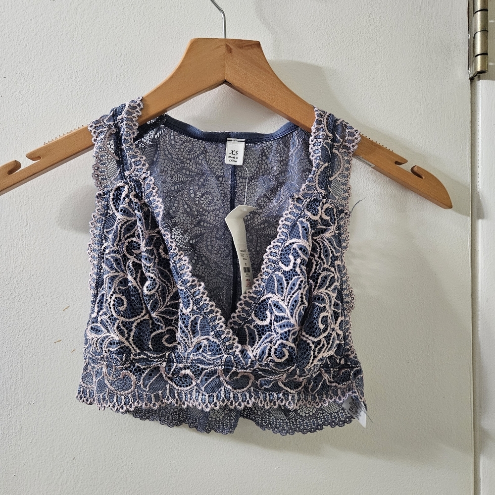 Francesca's floral printed lace bralette